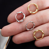 Twist Huggie Hoop Earrings 13mm