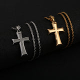 Thick Stainless Steel Cross Necklace