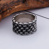 Cross Hatched Wide Ring