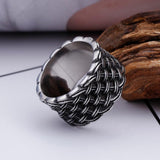 Cross Hatched Wide Ring