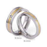 Stainless Steel Lined Ring with CZ