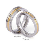 Stainless Steel Lined Ring with CZ
