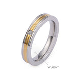 Stainless Steel Lined Ring with CZ