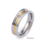 Stainless Steel Lined Ring with CZ