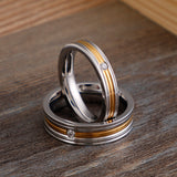 Stainless Steel Lined Ring with CZ