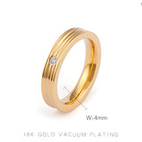Stainless Steel Lined Ring with CZ