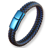 Leather Bracelet with Blue Clasp