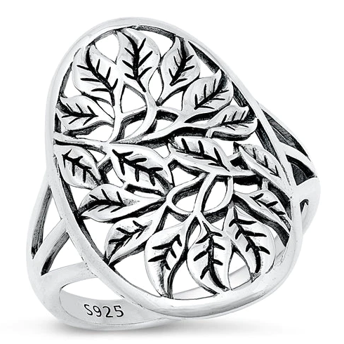 Oval Intertwined Leaf Ring