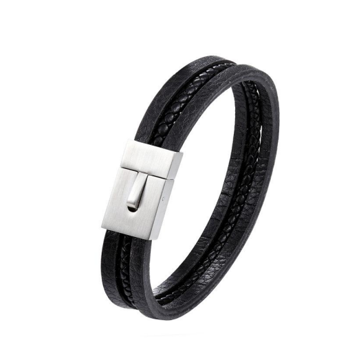 Flat Multi-Wrap Leather Bracelet