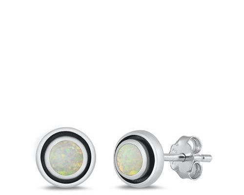 Middle Opal Stud Earrings