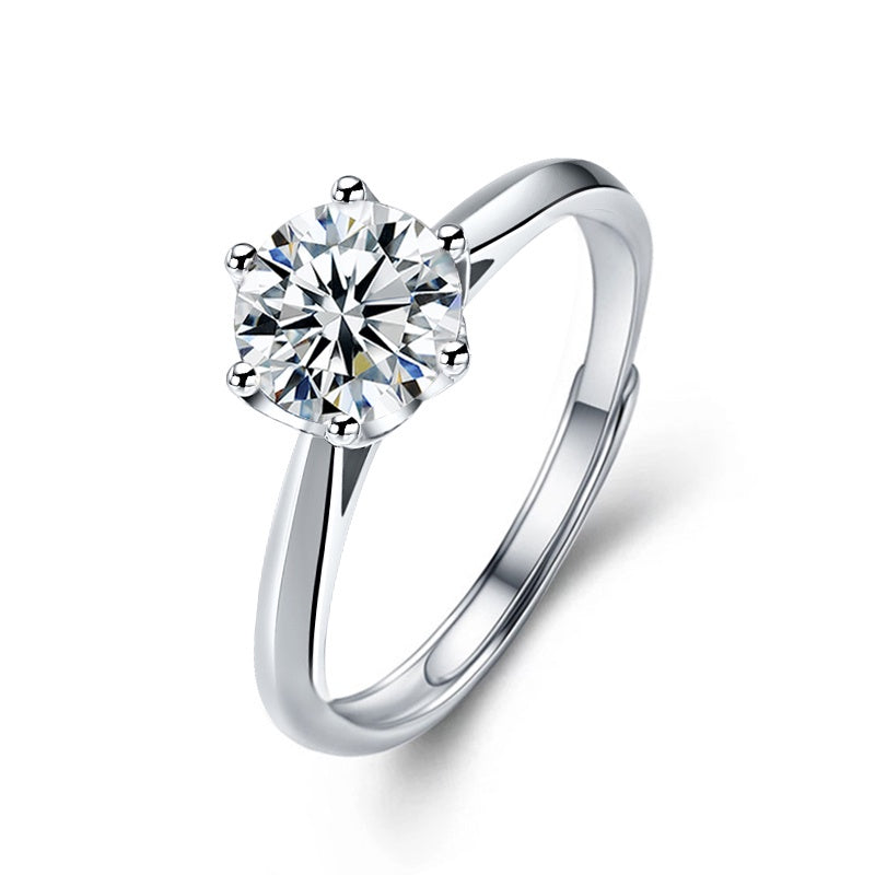 Moissanite 1 Carat Solitaire Adjustable Ring