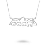 Mountain with Mama Bear and Kids Necklace