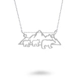 Mountain with Mama Bear and Kids Necklace