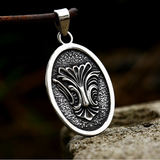 Ornate Design Skull Circle Necklace
