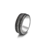 Oxidized Diagonal Lined Ring
