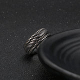Oxidized Diagonal Lined Ring