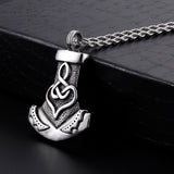 Oxidized Viking Axe Necklace