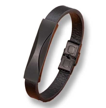 Geometric Design Men's Leather Bracelet