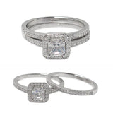 5mm Princess Cut Wedding Ring Set