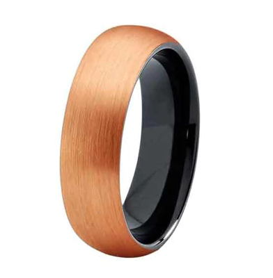 Brushed Dome Rose Gold Tungsten Ring