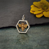 Open Hexagon Bee Necklace