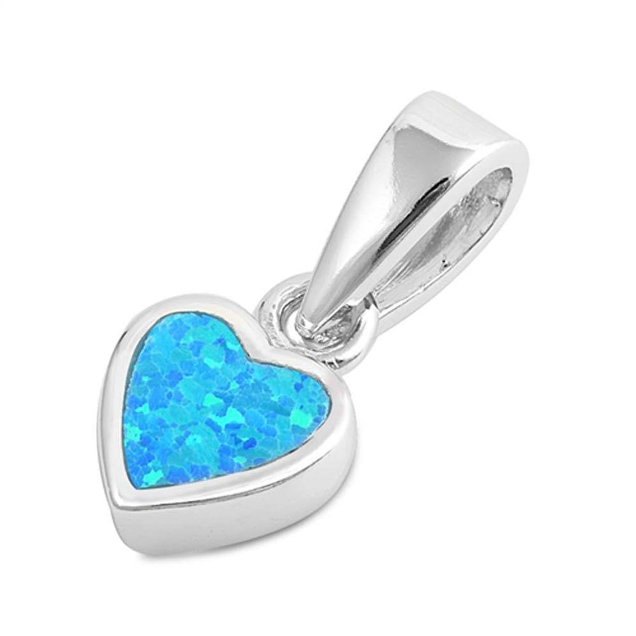 Blue Opal Heart Necklace