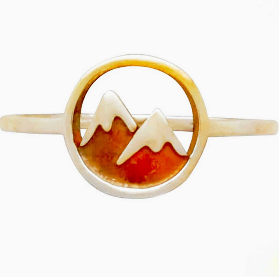 Bronze Snow Capped Mountain Ring