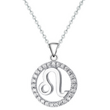 Halo CZ Zodiac Sign Necklace