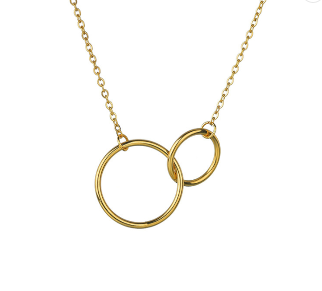 Double Smooth Circle Necklace