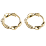 Twist Huggie Hoop Earrings 13mm