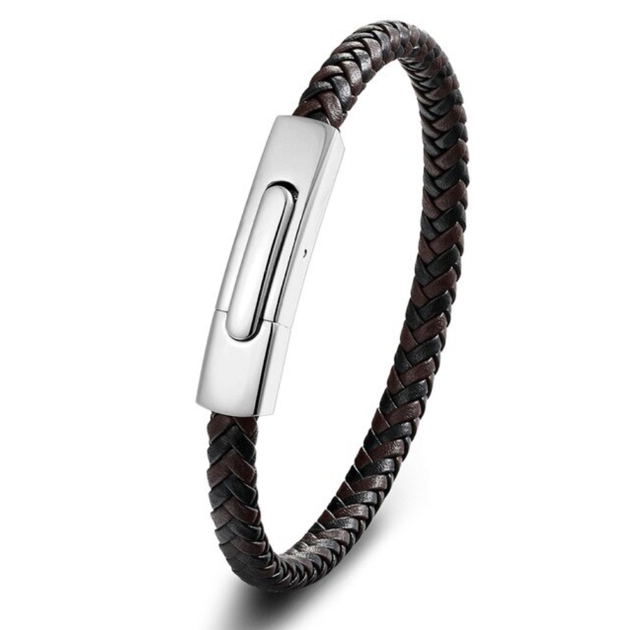 Premium Thin Braided Leather Bracelet