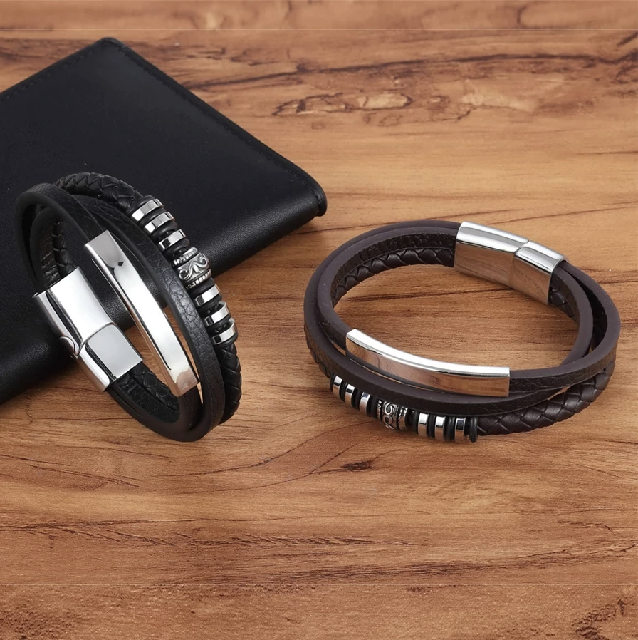 Layered Multi-leather Stylish Bracelet