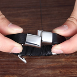 Stylish Layered Leather Men's Bracelet