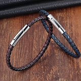 Thin Braided Leather Bracelet