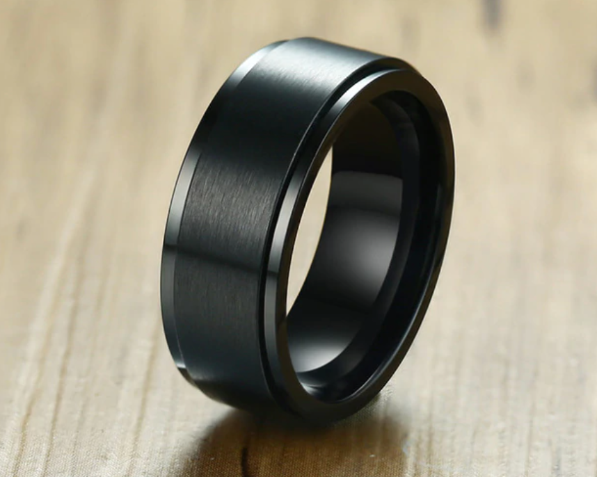 S.S. Brushed Flat Spinner Ring
