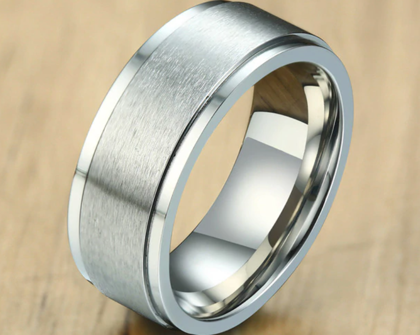 S.S. Brushed Flat Spinner Ring