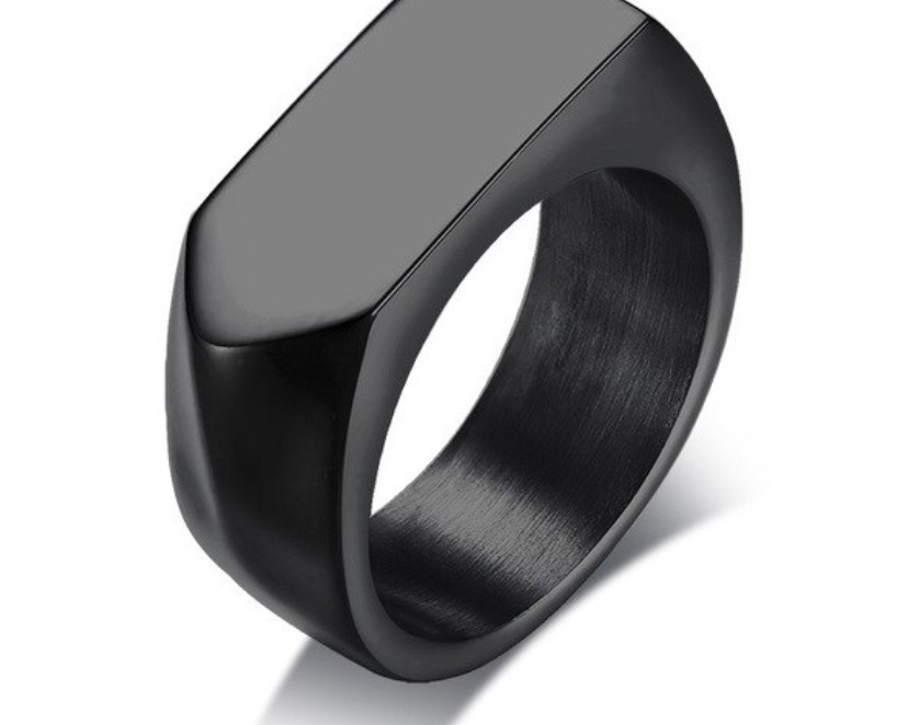 Rectangle Signet with V-Shape End Ring