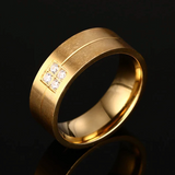 4CZ Gold 8mm Ring
