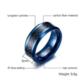 Tungsten Blue Edge with Carbon Fiber Inlay Ring