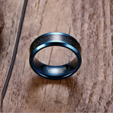 Tungsten Blue Edge with Carbon Fiber Inlay Ring
