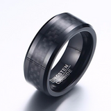 Black Tungsten Ring with Black Carbon Fiber