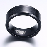 Black Tungsten Ring with Black Carbon Fiber