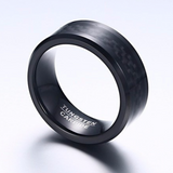 Black Tungsten Ring with Black Carbon Fiber