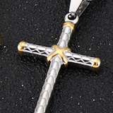 Twist Two-Tone Cross Necklace