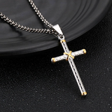 Twist Two-Tone Cross Necklace