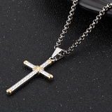 Twist Two-Tone Cross Necklace