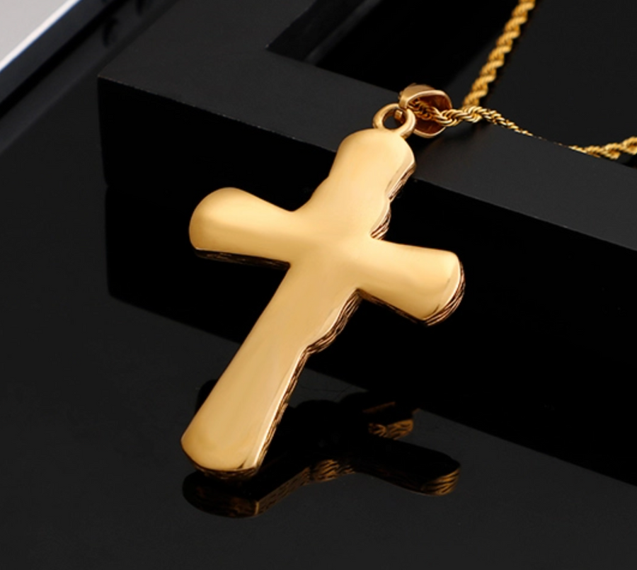 Wrapped CZ Cross Necklace