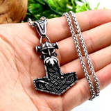 Viking Mask Hammer Necklace