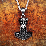 Viking Mask Hammer Necklace