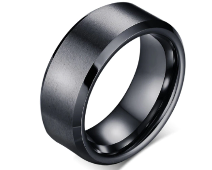 Flat Brushed Tungsten 8mm Ring